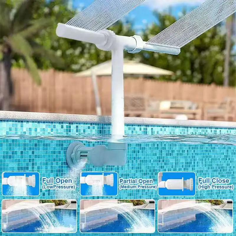 Dual Spray Water Fountain Adjustable Waterfall Pool Sprinkler Creative Swimming Pool Sprayer Fountain