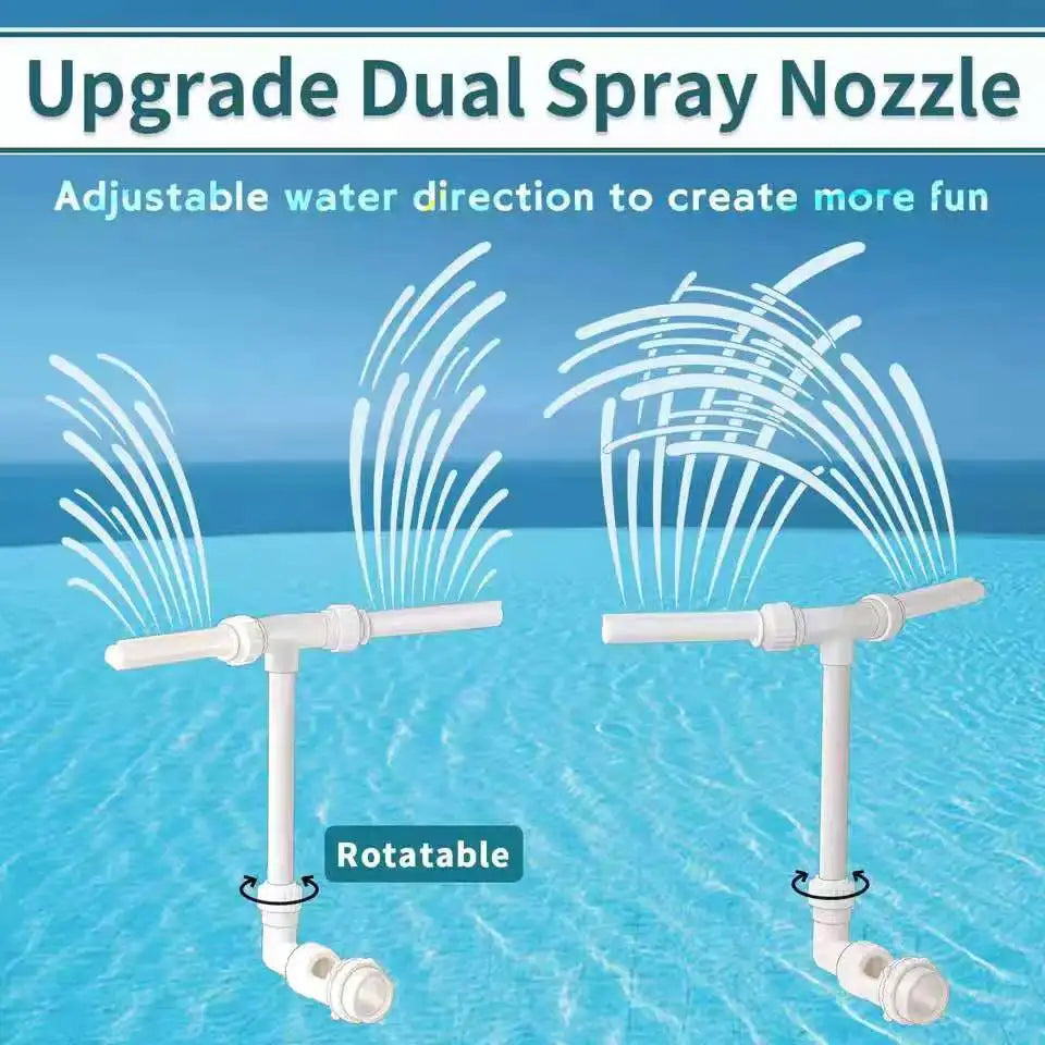 Dual Spray Water Fountain Adjustable Waterfall Pool Sprinkler Creative Swimming Pool Sprayer Fountain