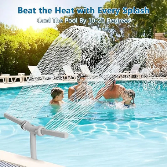 Dual Spray Water Fountain Adjustable Waterfall Pool Sprinkler Creative Swimming Pool Sprayer Fountain